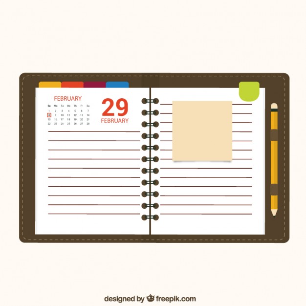 Calendar Notebook Paper Vector | Free Download