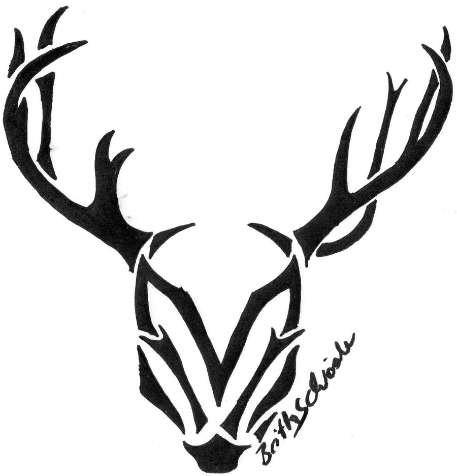 Tribal Deer Head Drawing - ClipArt Best