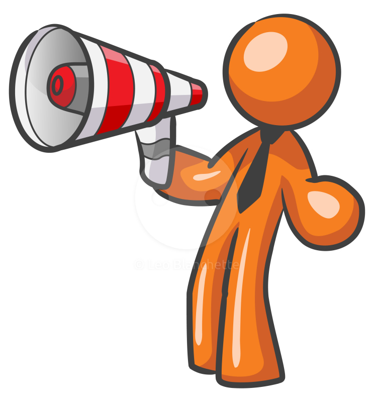 Person with megaphone clipart