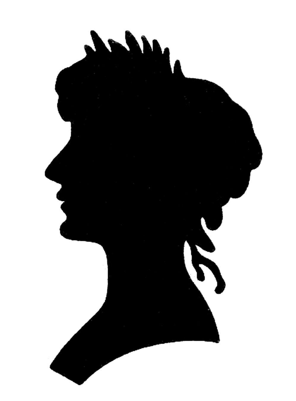 Vintage Graphic Images -Silhouette lady with Floral Frame - The ...