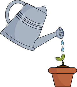Watering can plant clipart
