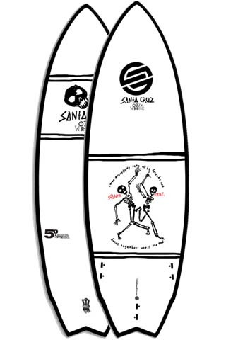 Santa Cruz Ozzy Skeleton Dance 5' Wing Swallow - Austin's Board Shop