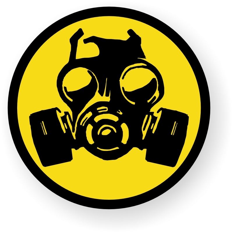 Gas Mask Symbol Hard Hat Decal Label Motorcycle Helmet Sticker ...