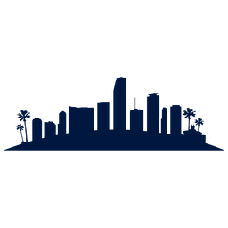 Miami skyline silhouette - Vector download