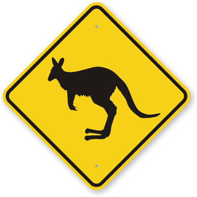 Kangaroo Crossing Sign - Highway Traffic Signs, SKU: K-9506-KANG