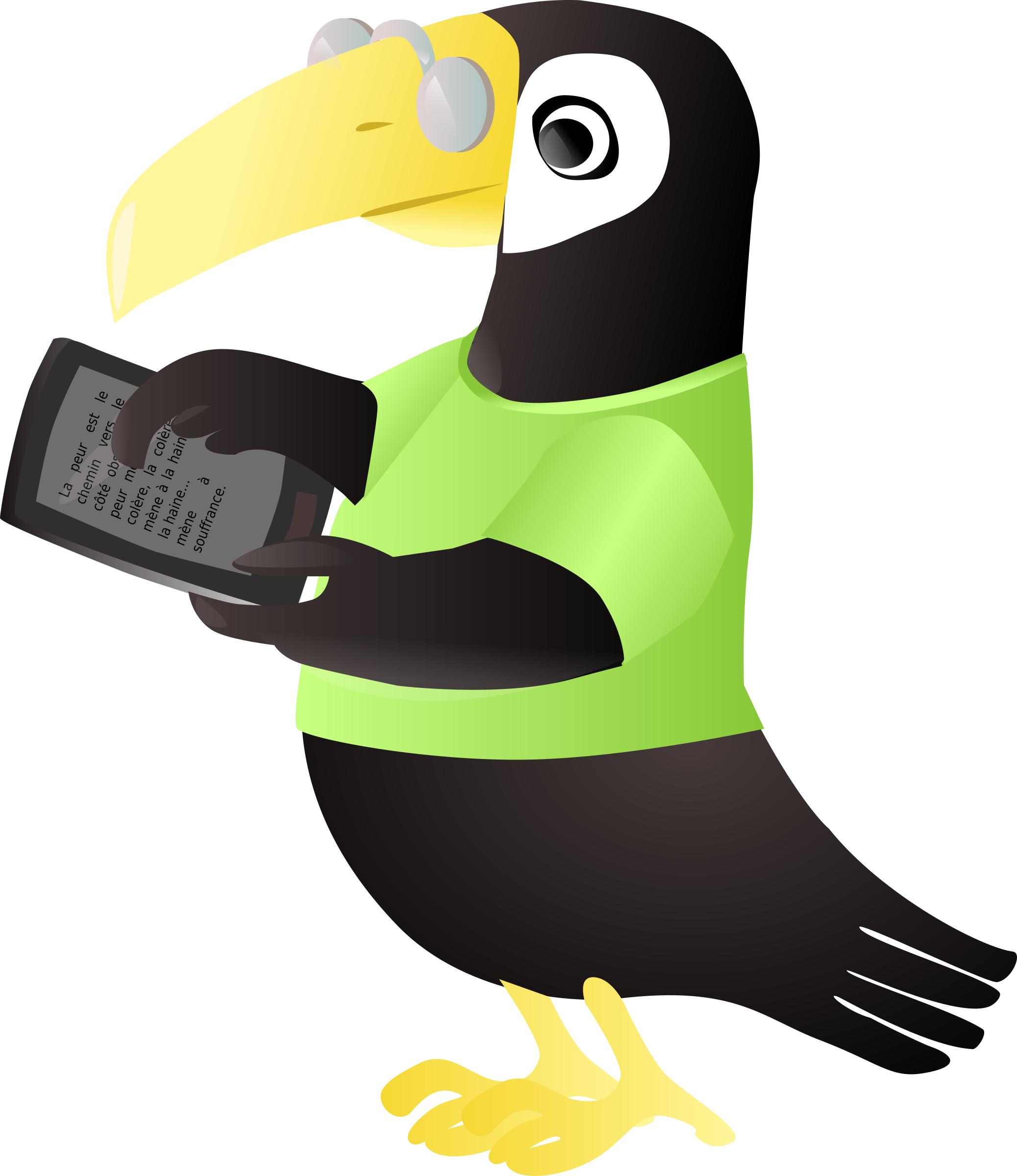 Clipart - Toucan with tablet