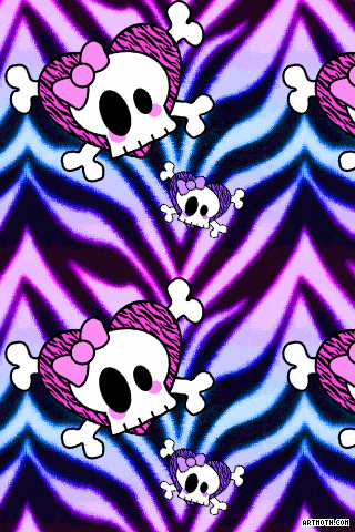 Girly Skull Zebra Prints iPhone Wallpaper