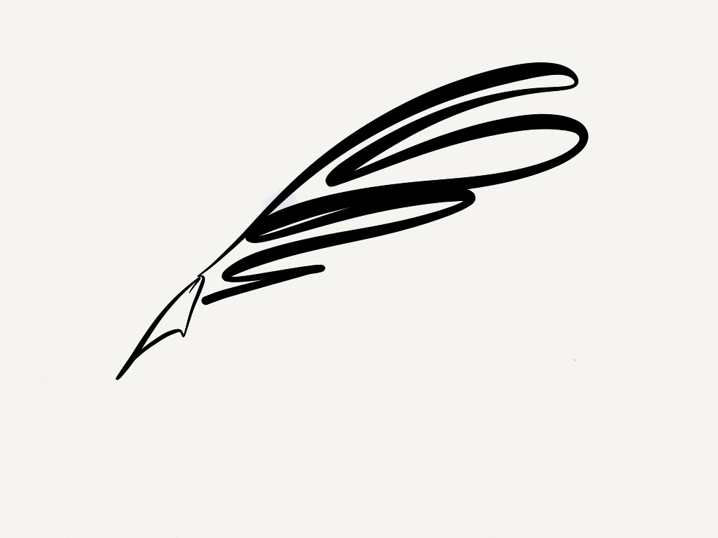 Black And White Paper And Quill Clipart