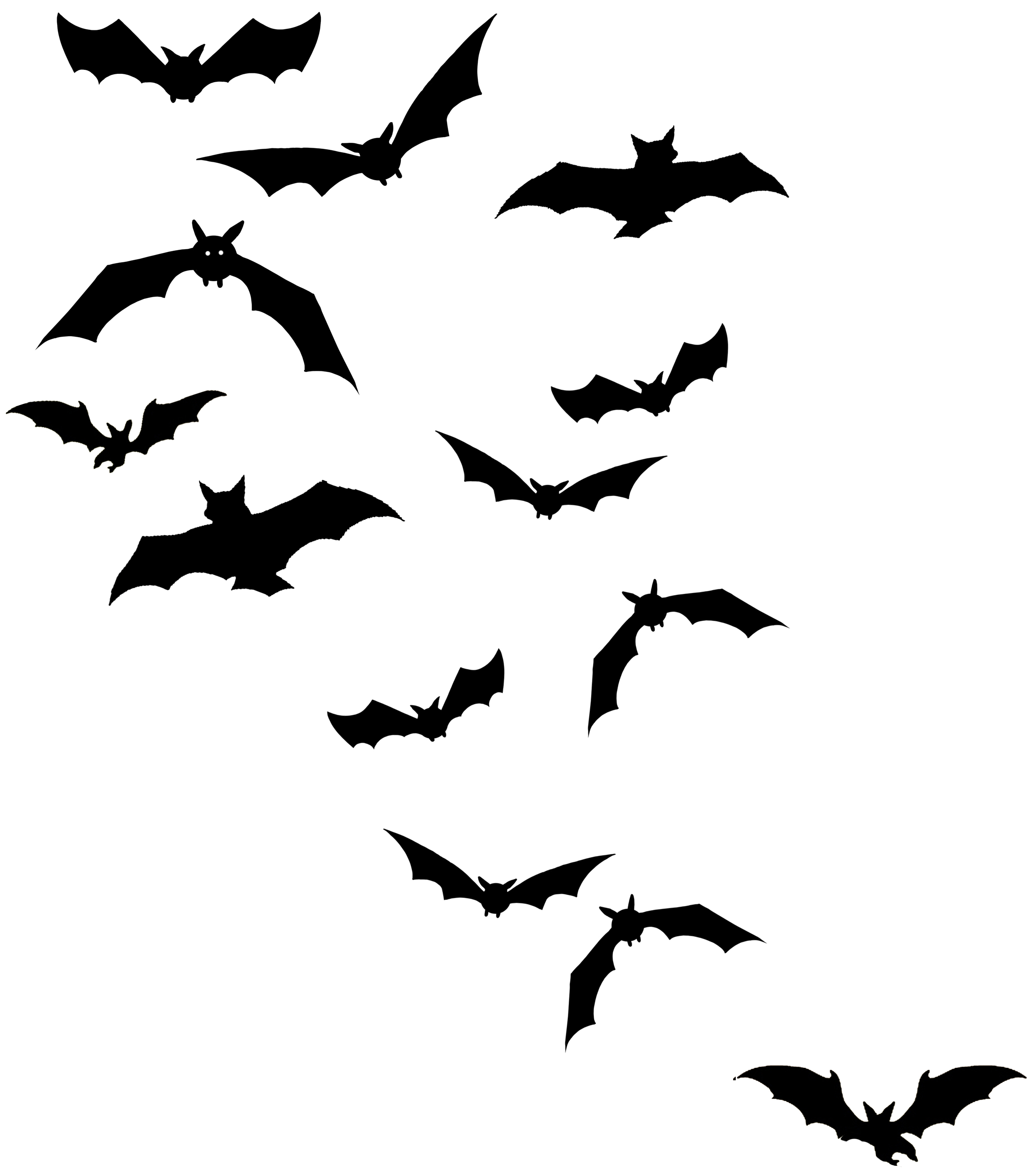 Simple clipart of batman flying