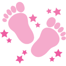 Pink Baby Footprints Clipart - Free to use Clip Art Resource