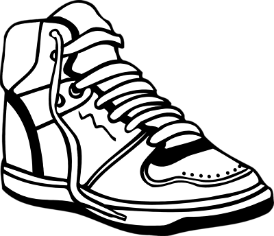 Sneakers clipart black and white