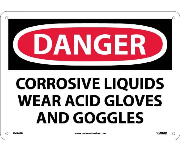 DANGER CORROSIVE WEAR ACID GLOVES AND GOGGLES SIGN - Mutual Screw ...