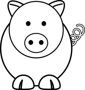 saging clipart black and white pig