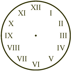 Roman numeral clock clipart