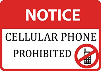 Amazon.com: Notice Cellular Phone Prohibited Sign - Large No Cell ...