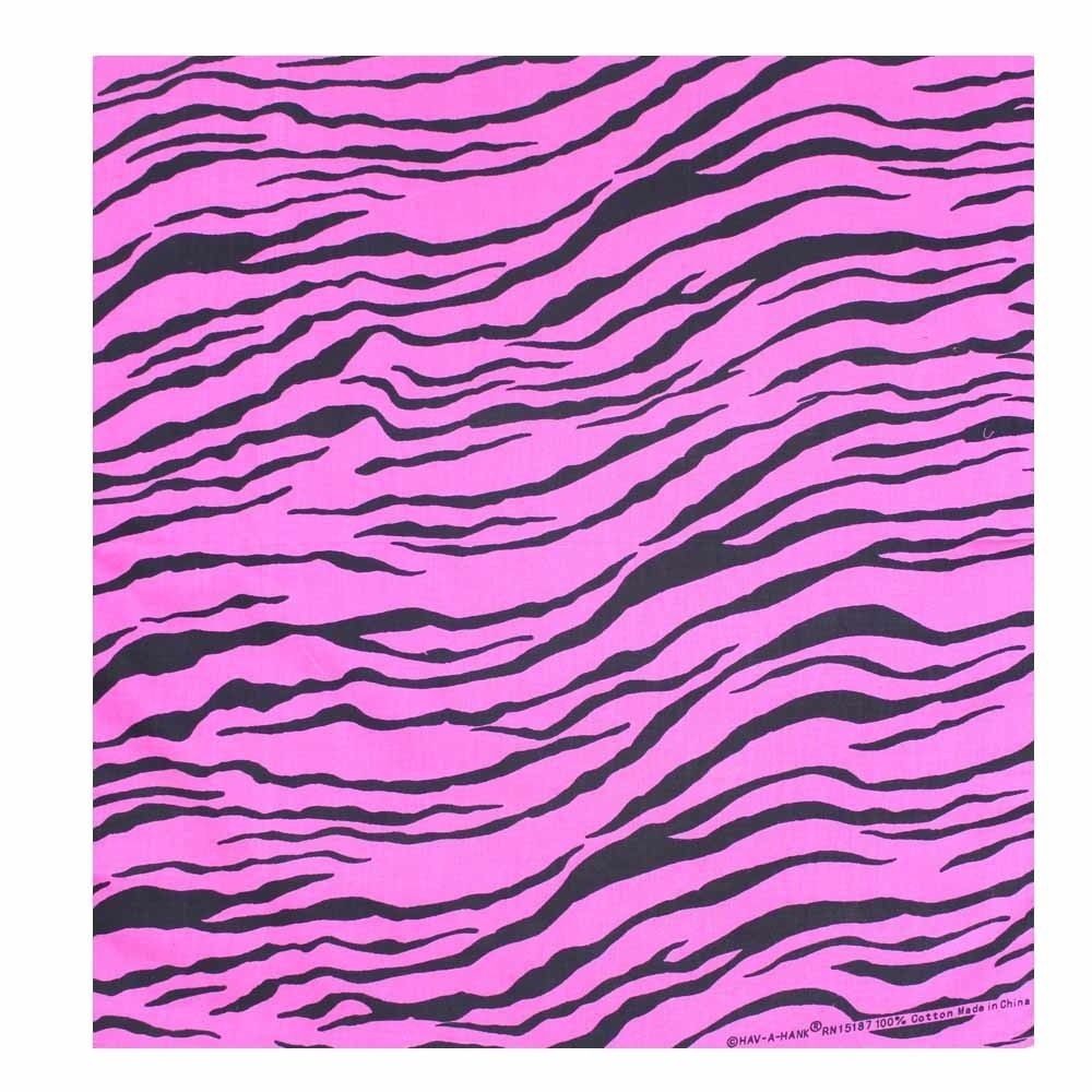 Bandana - Animal /Zebra Print Black, Hot Pink Background 100 ...