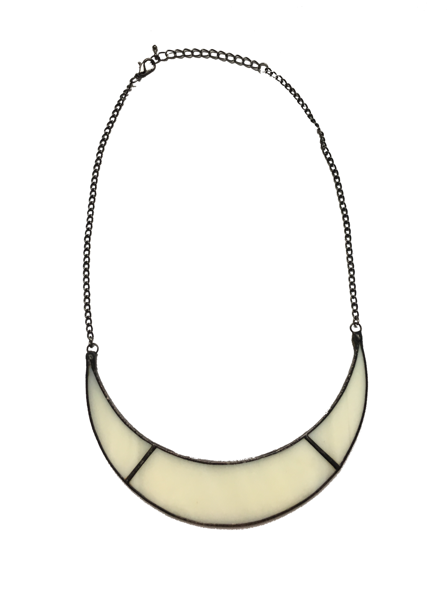 Handmade Jewelry White Glass Cresent Moon Necklace – From Our ...