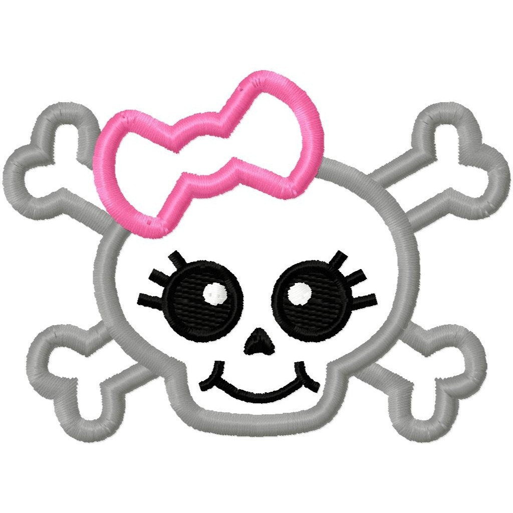 Skull with bow clipart