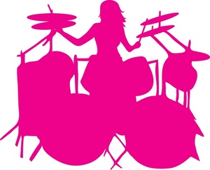 Drummer girl clipart