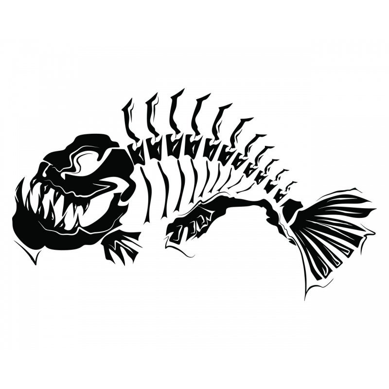 ... Fish Skeleton Modern Art Wall Tattoo Feature Wall Decal Vinyl .