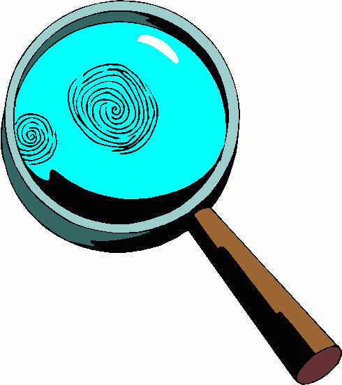 Magnifying Glass With Fingerprint Clipart - Free ...