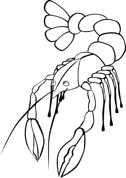 Crawfish (b And W) clip art - vector clip art online, royalty free ...