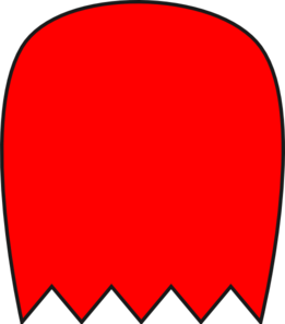 Red Pacman Ghost 1 Clip Art - vector clip art online ...