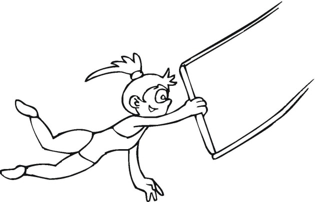 Circus Trapeze 2 Coloring Page
