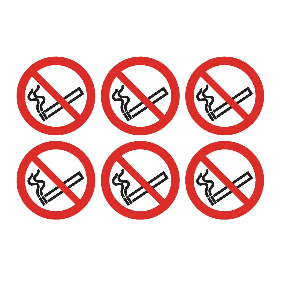 24 No Smoking Symbol 6 Per Sheet 4 Sheets Safety Sign - No Smoking ...