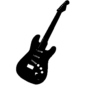 Bass guitar clipart black and white