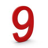 3d render of red number nine - Free Clipart Images