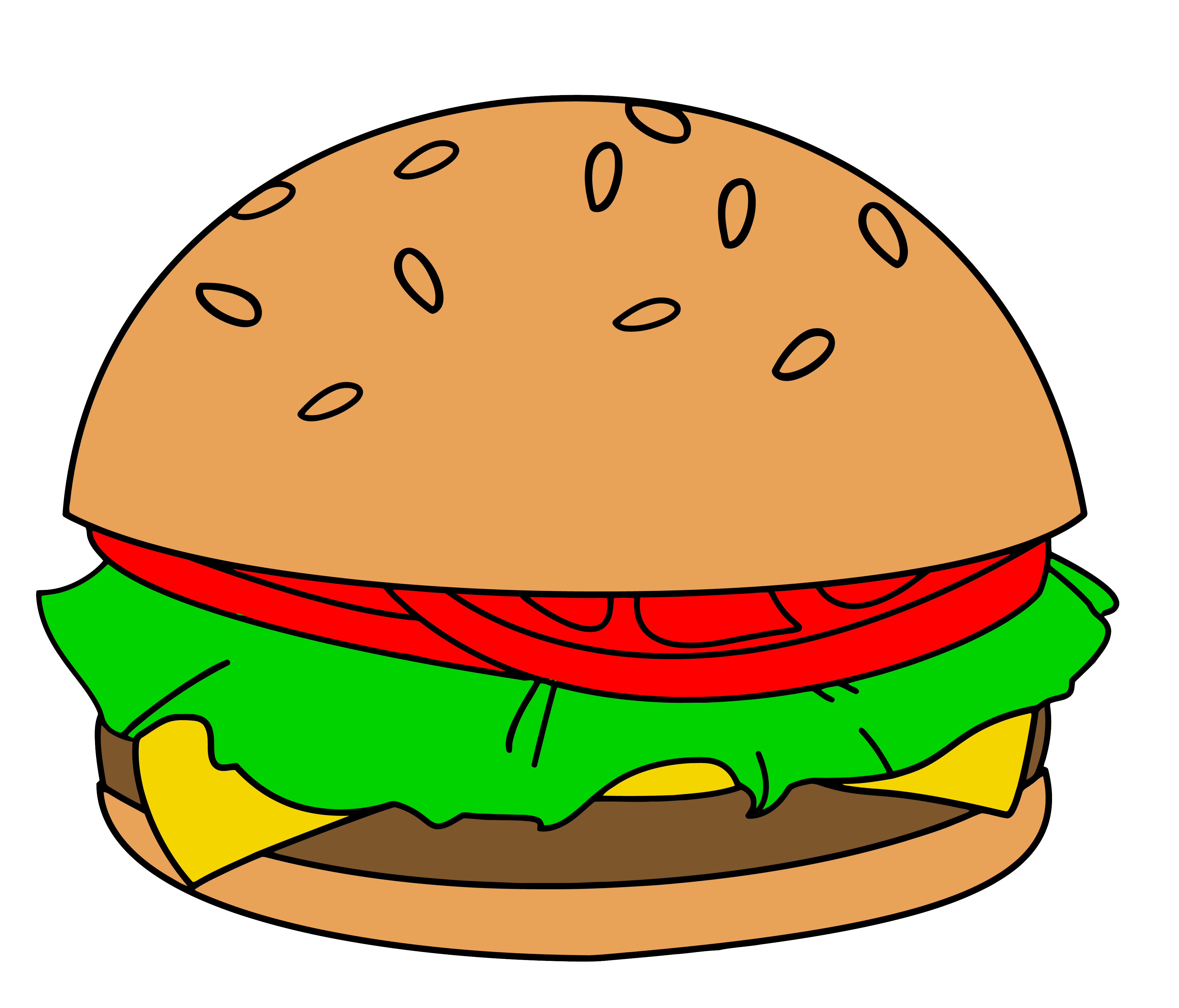 Plain burger clipart