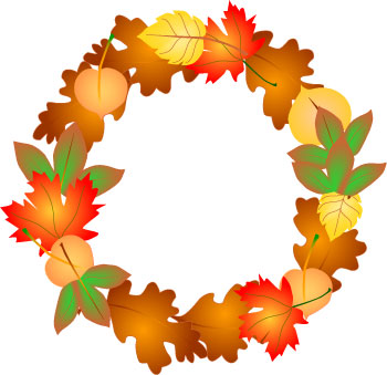 Autumn Leaf Wreath Clip Art Border Frame