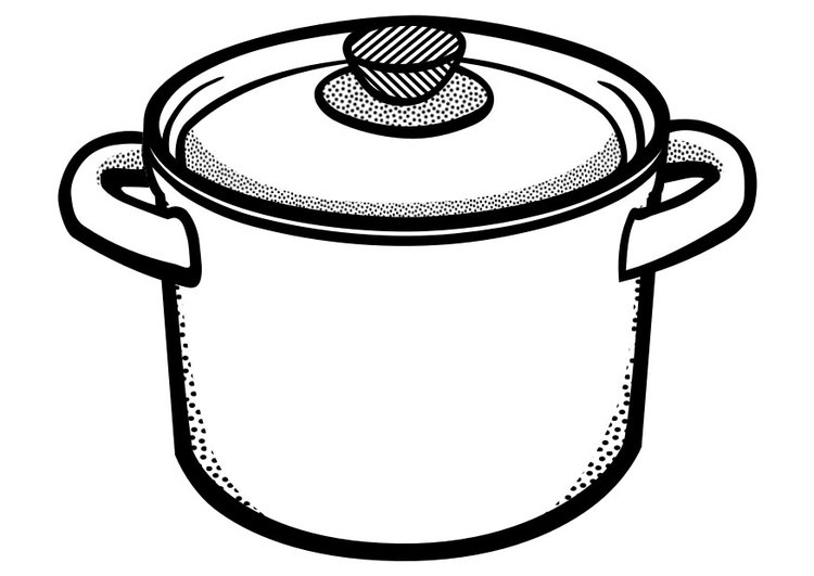 Coloring page cooking pot - img 29450.