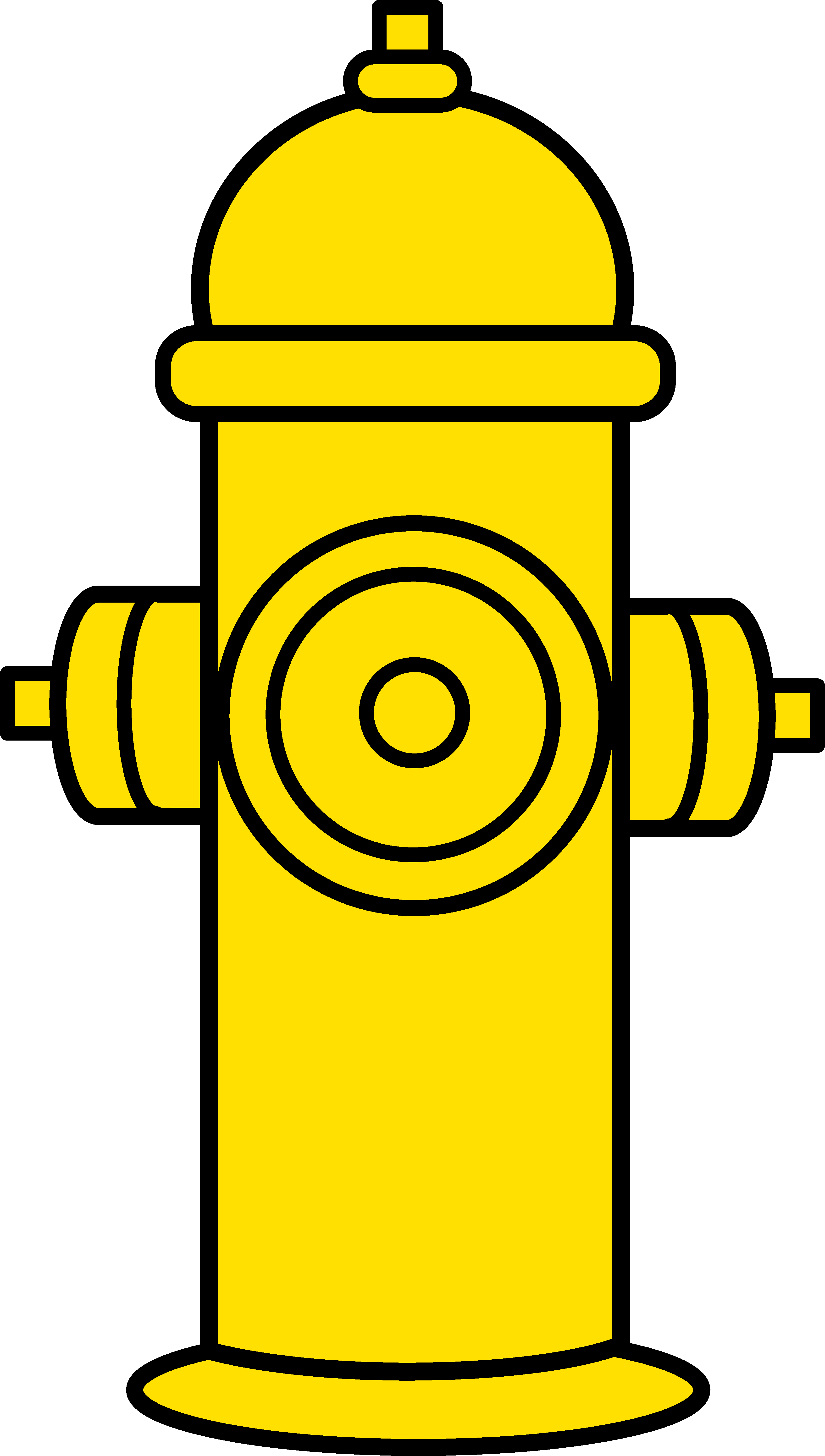 Yellow fire hydrant clipart