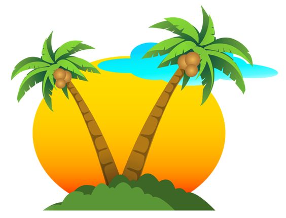 Palms, Sun and Vector clipart