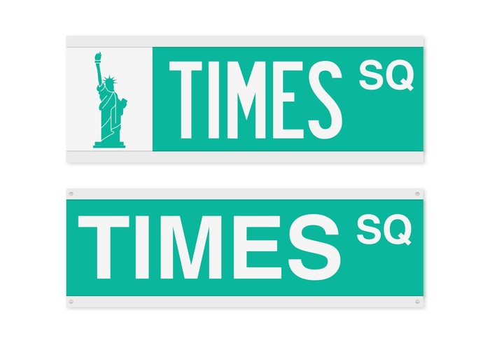 Free Times Square Street Sign Vector - Download Free Vector Art ...