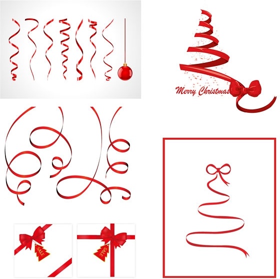 Christmas ribbon vector Free vector in Encapsulated PostScript eps ...