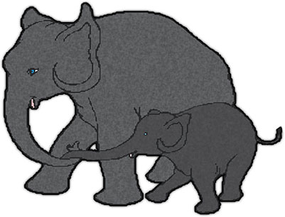 Animated Animal Graphics - Elephants