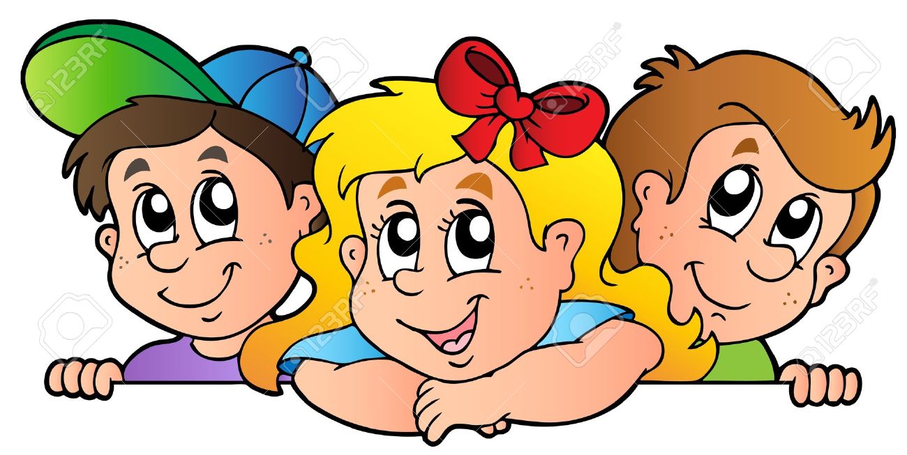 Three kids clipart