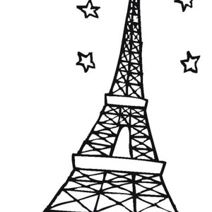 Eiffel Tower in the Night Coloring Page: Eiffel Tower in the Night ...