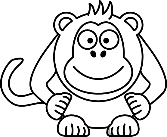 Monkey Clip Art Black And White - Free Clipart Images