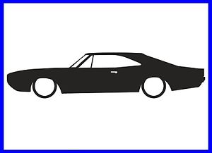 1x LOW Dodge Charger (1970) Mopar muscle car outline sticker decal ...