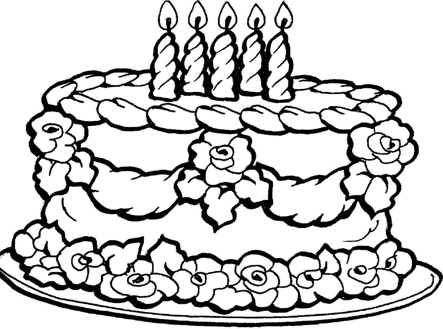 Birthday Cake Coloring Pages - Drawing inspiration