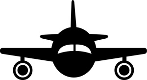 Medium plane clipart silhouette