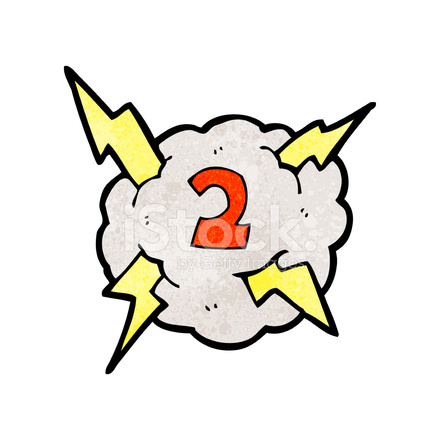 Cartoon Thunder Cloud With Number Two stock photos - FreeImages.com