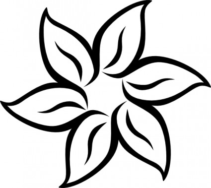 Clipart black and white flower