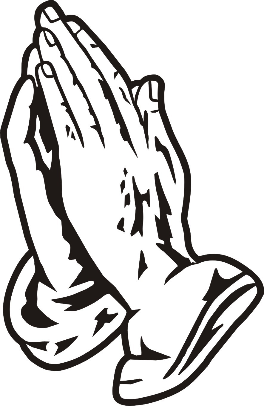 Praying hands color clipart