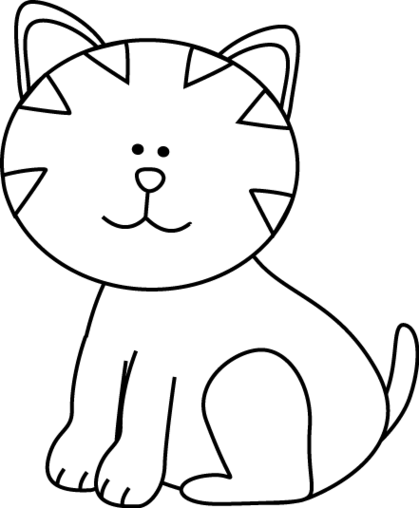 Black And White Cat Clipart - Tumundografico