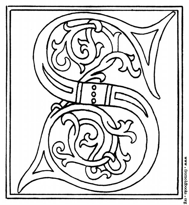 clipart: initial letter S from late 15th century printed book ...